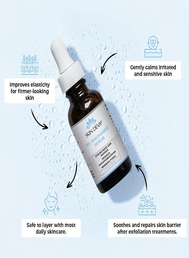 Skin Deva Niacinamide Serum + Zinc – Vitamin B3 Facial Serum for Pore Appearance Refining, Oil Balance & Brighter-Looking Skin – Hydrating Face Serum for Acne-Prone & Uneven Skin Tone - Image 2